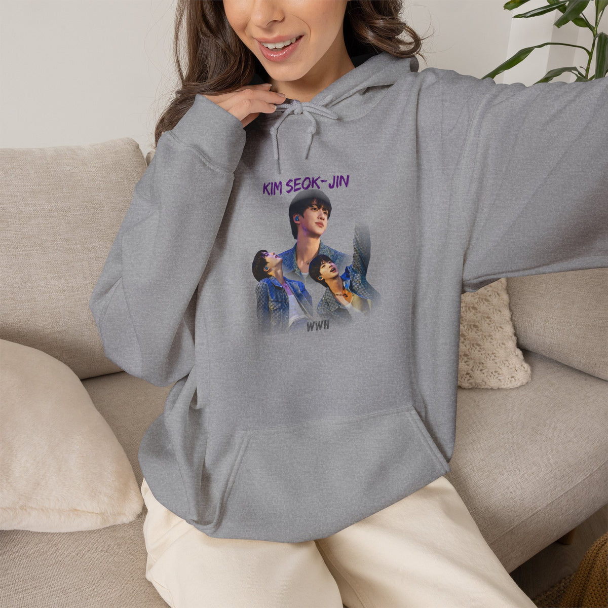 Kim Seok-jin (Jin) Photo Collage Hoodie — K-Pop Idol Fan Sweatshirt