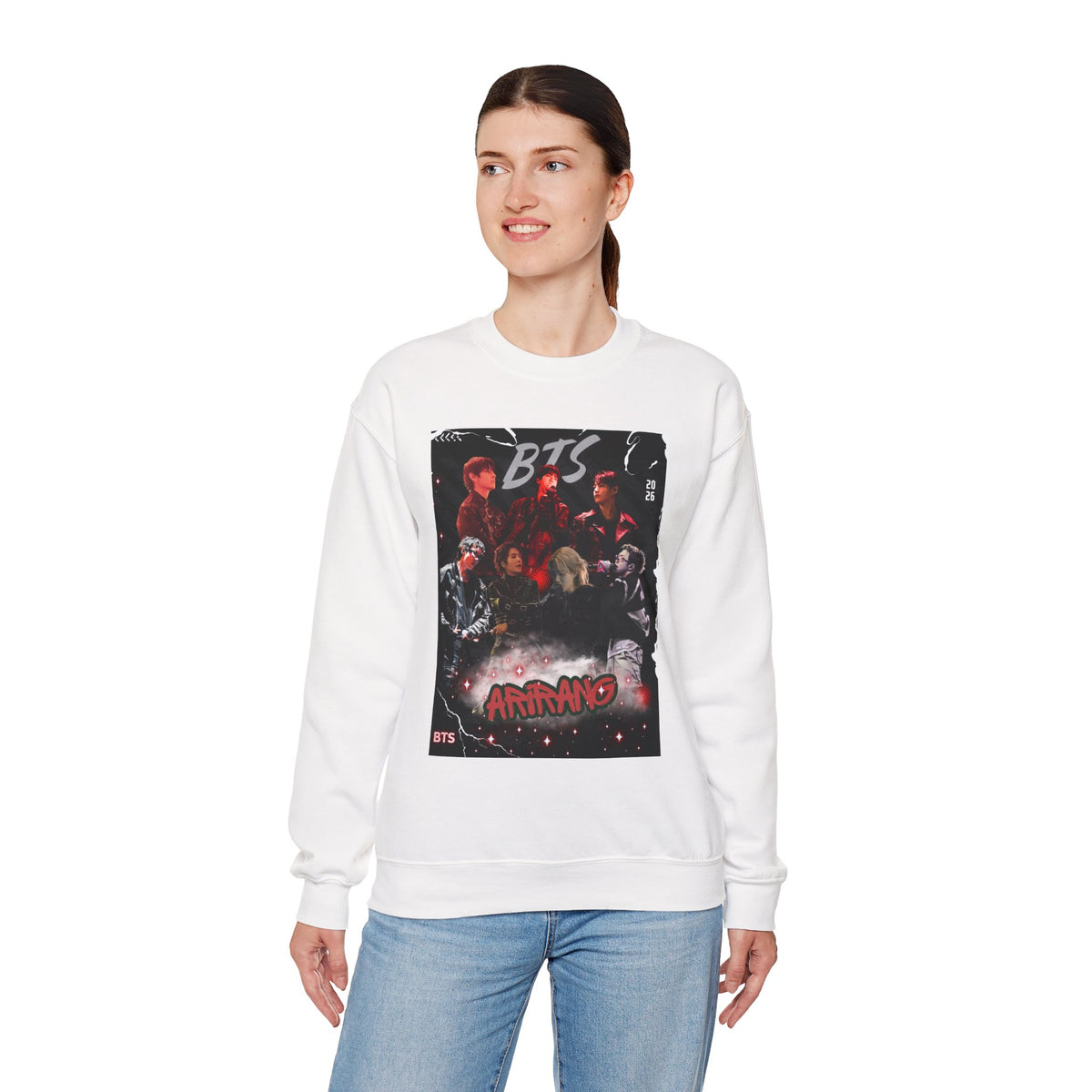 K-Pop Graphic Crewneck Sweatshirt — BTS Aesthetic Fan Design
