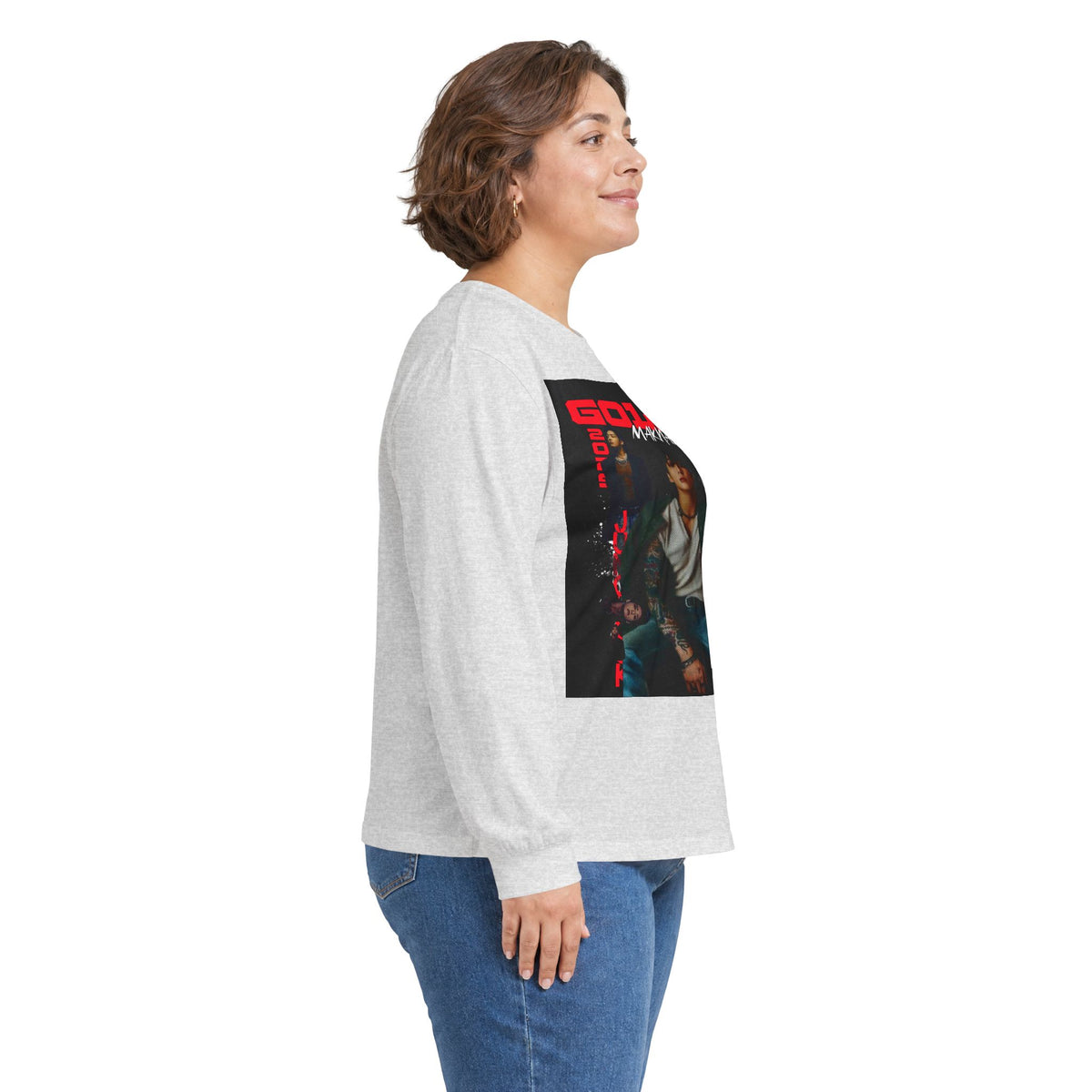 JK Golden Era Long Sleeve Tee — Retro Duo Portrait Graphic