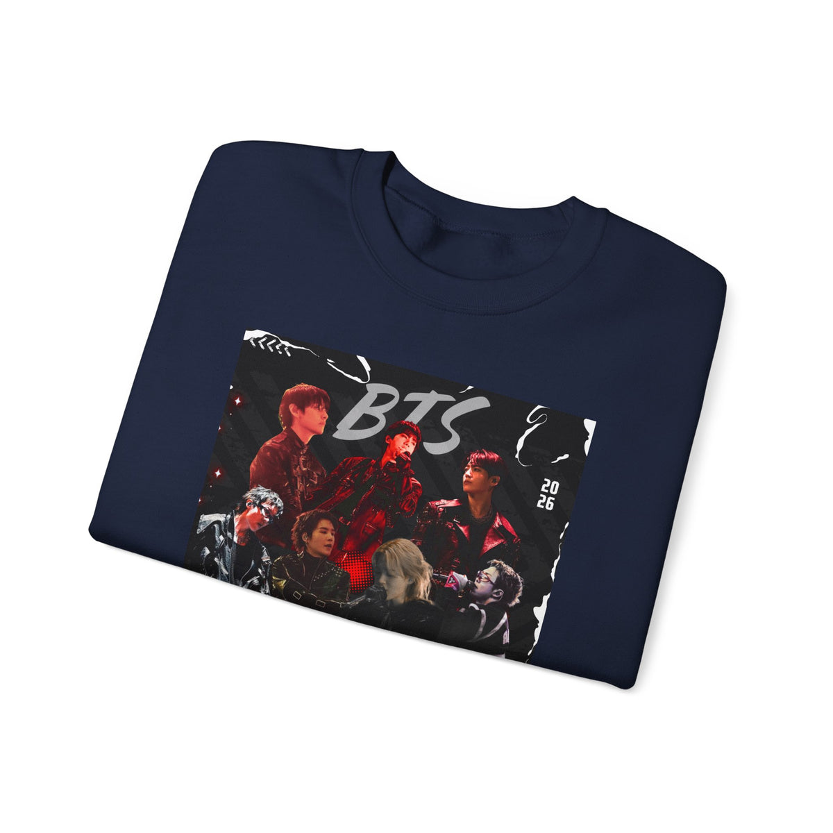 K-Pop Graphic Crewneck Sweatshirt — BTS Aesthetic Fan Design
