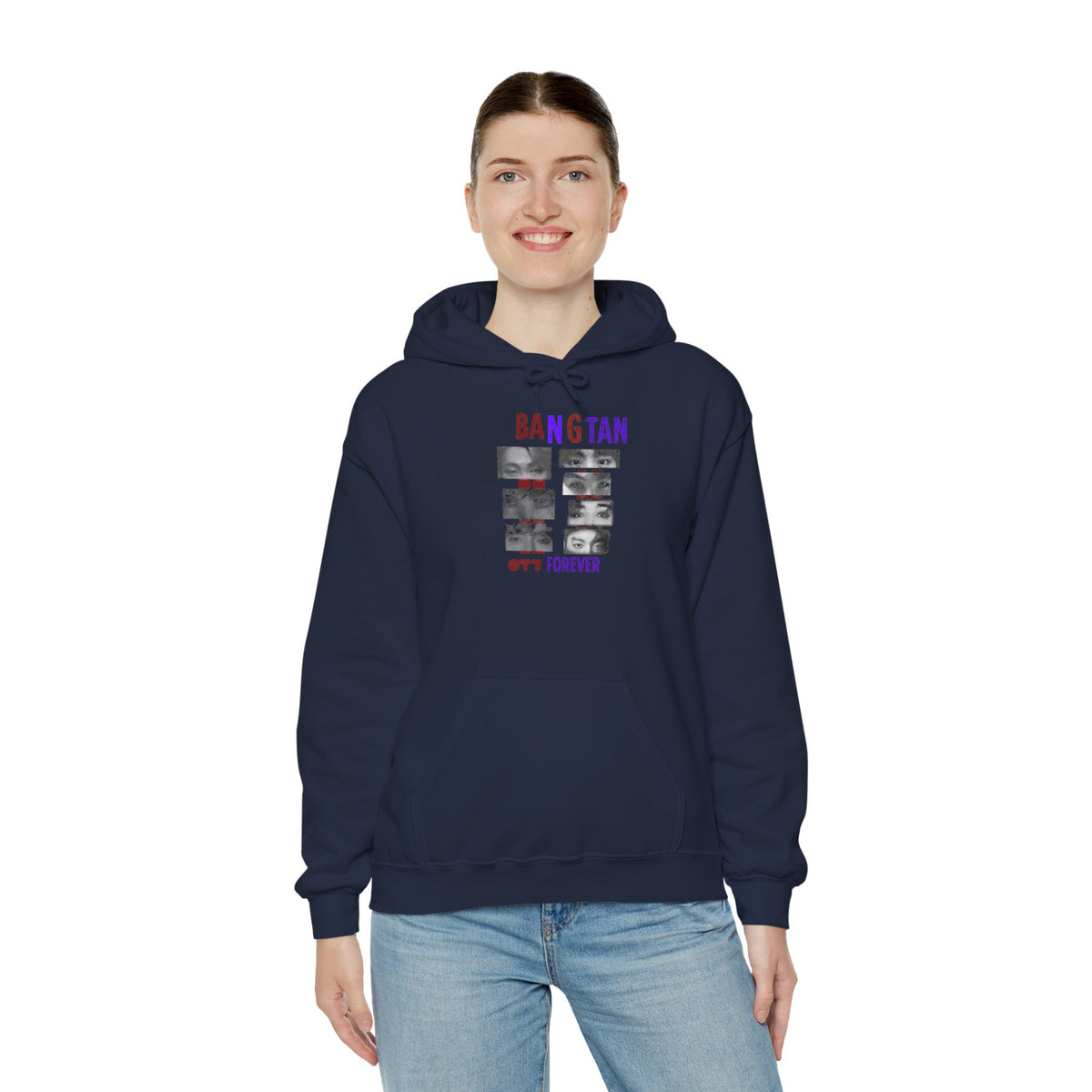 Bangtan Photocollage Hoodie — BTS Eyes Forever Fan Sweatshirt