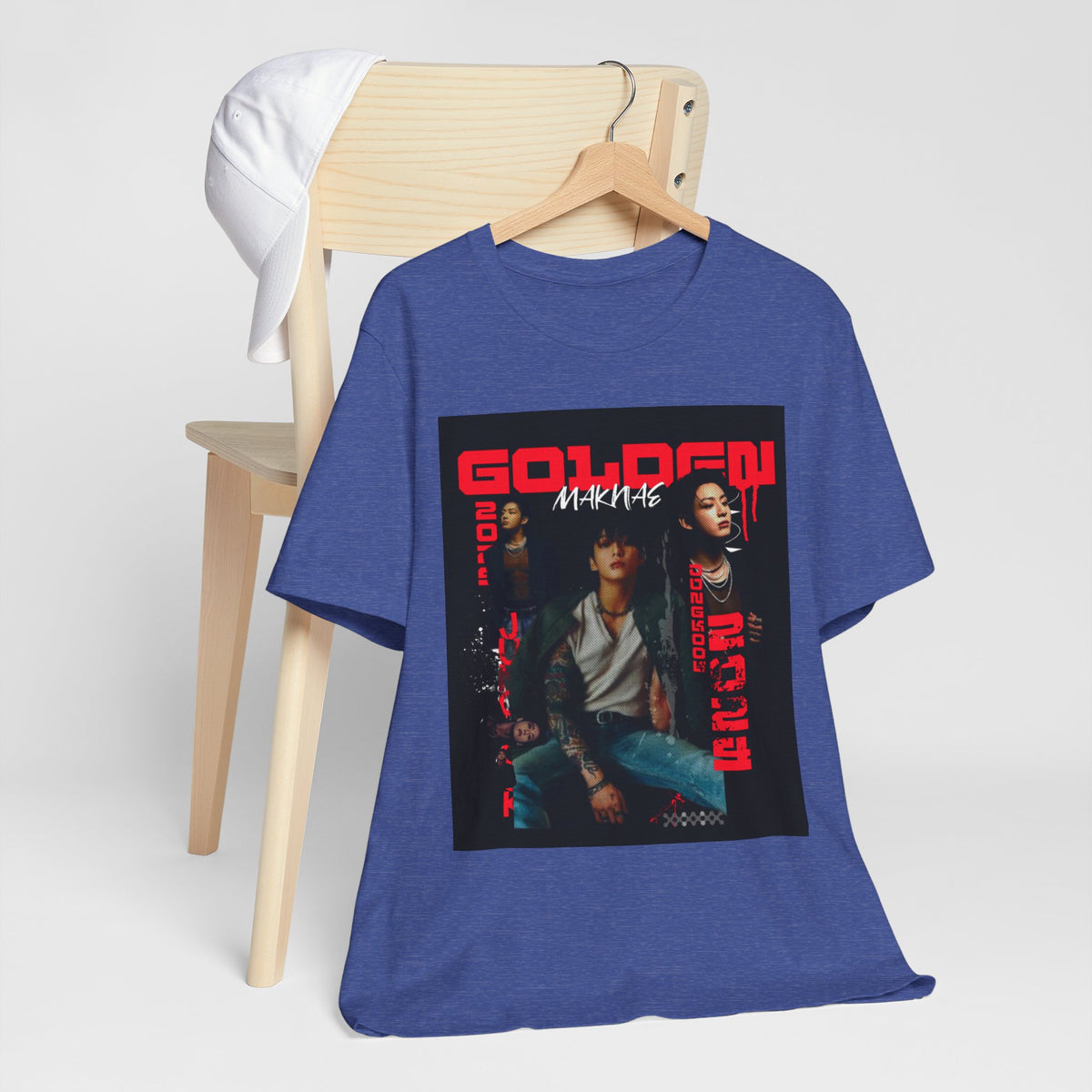 Jungkook Graphic Tee — Golden (Red Text)