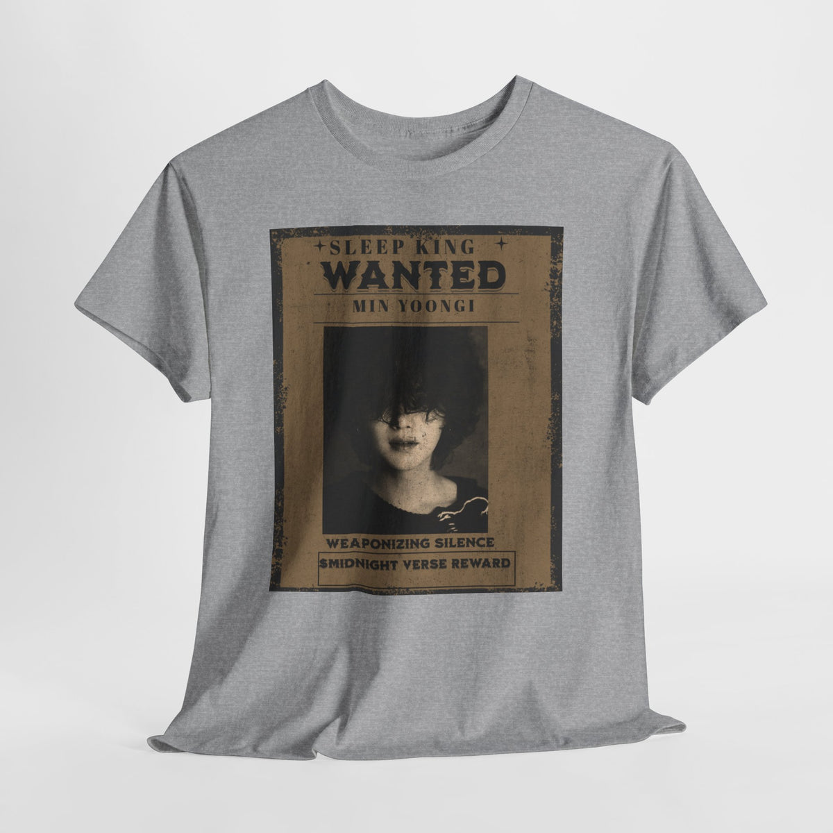 Suga Wanted Poster T-Shirt — "Sleep King Wanted" Vintage Horror Graphic Tee