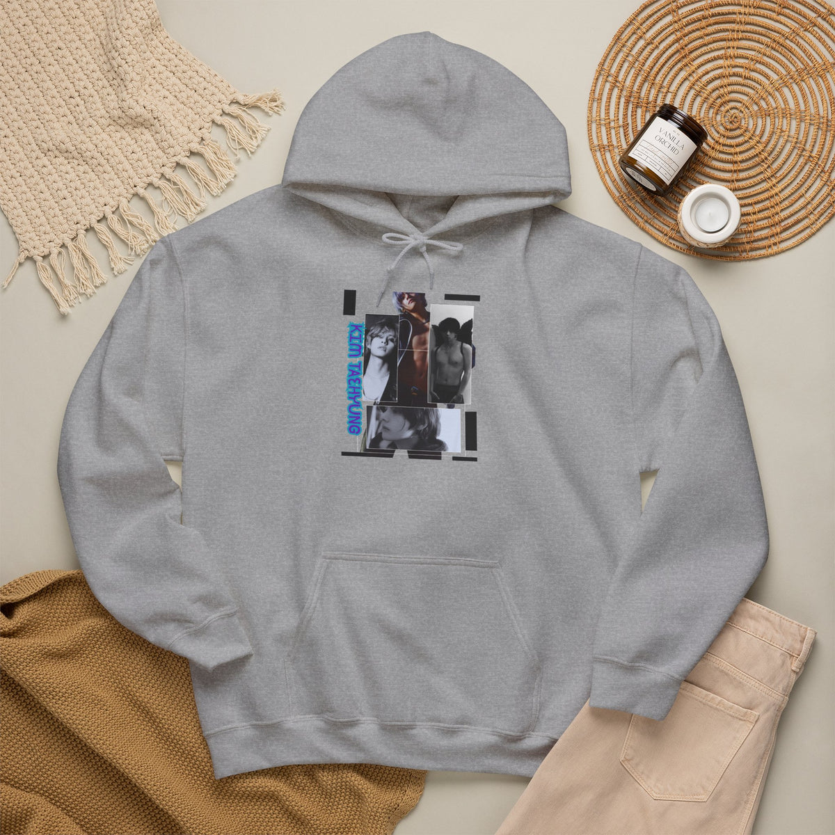 Graphic Hoodie — Photo Collage Streetwear "KIM TAEHYUNG"