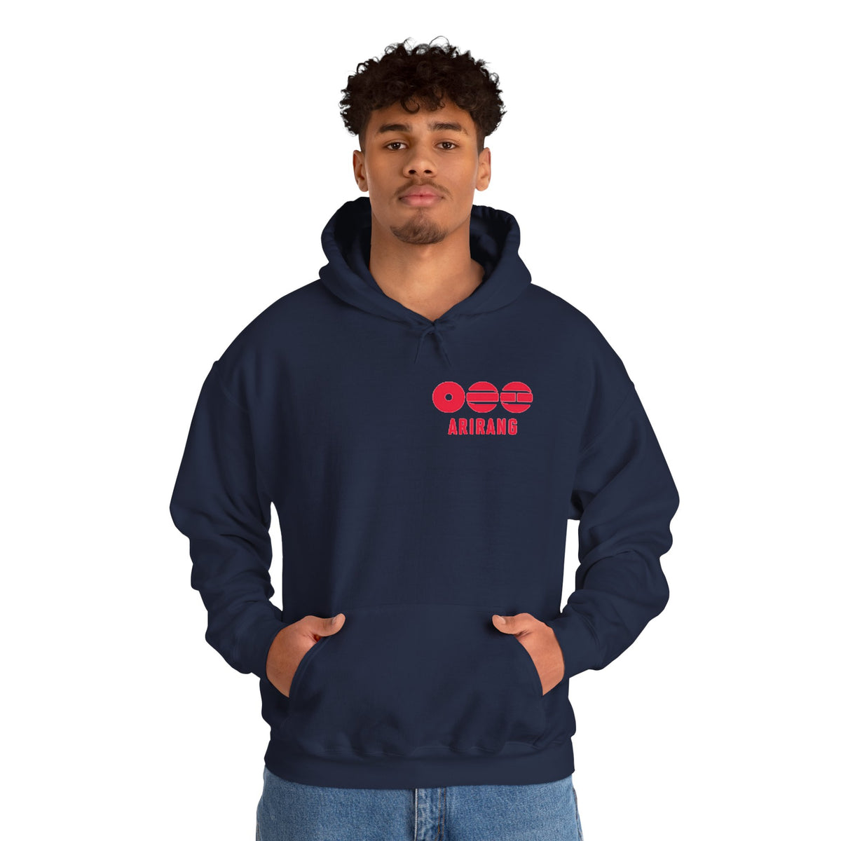 Arirang Logo Hoodie — Minimal BTS Inspired White Pullover