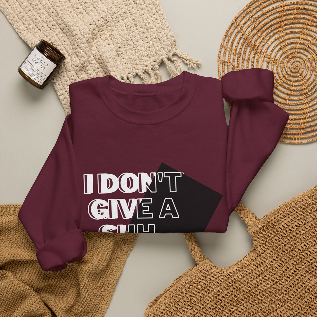 Suga Fan Crewneck Sweatshirt — "I Don't Give A Shh... Suga" Graphic