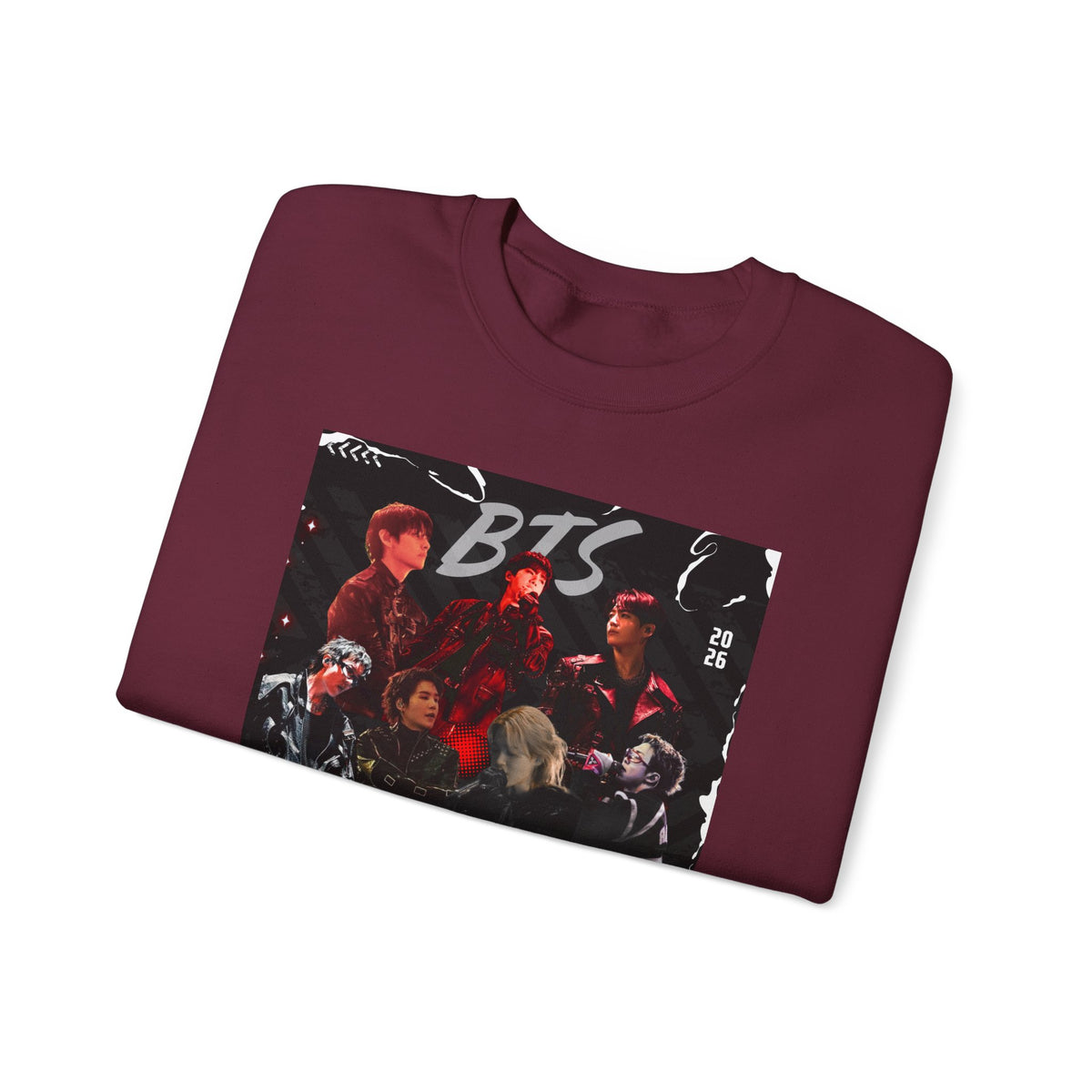 K-Pop Graphic Crewneck Sweatshirt — BTS Aesthetic Fan Design