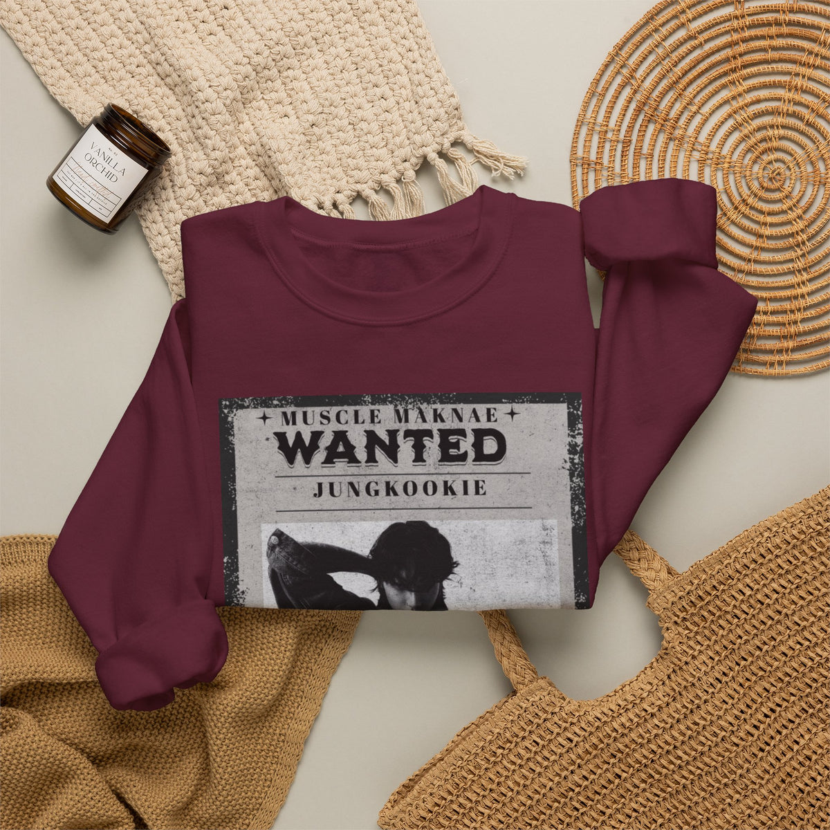 Wanted Poster Crewneck Sweatshirt — Vintage 'Wanted' Graphic Pullover