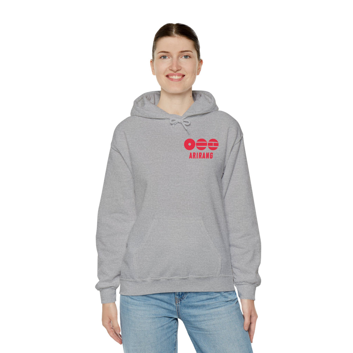Arirang Logo Hoodie — Minimal BTS Inspired White Pullover