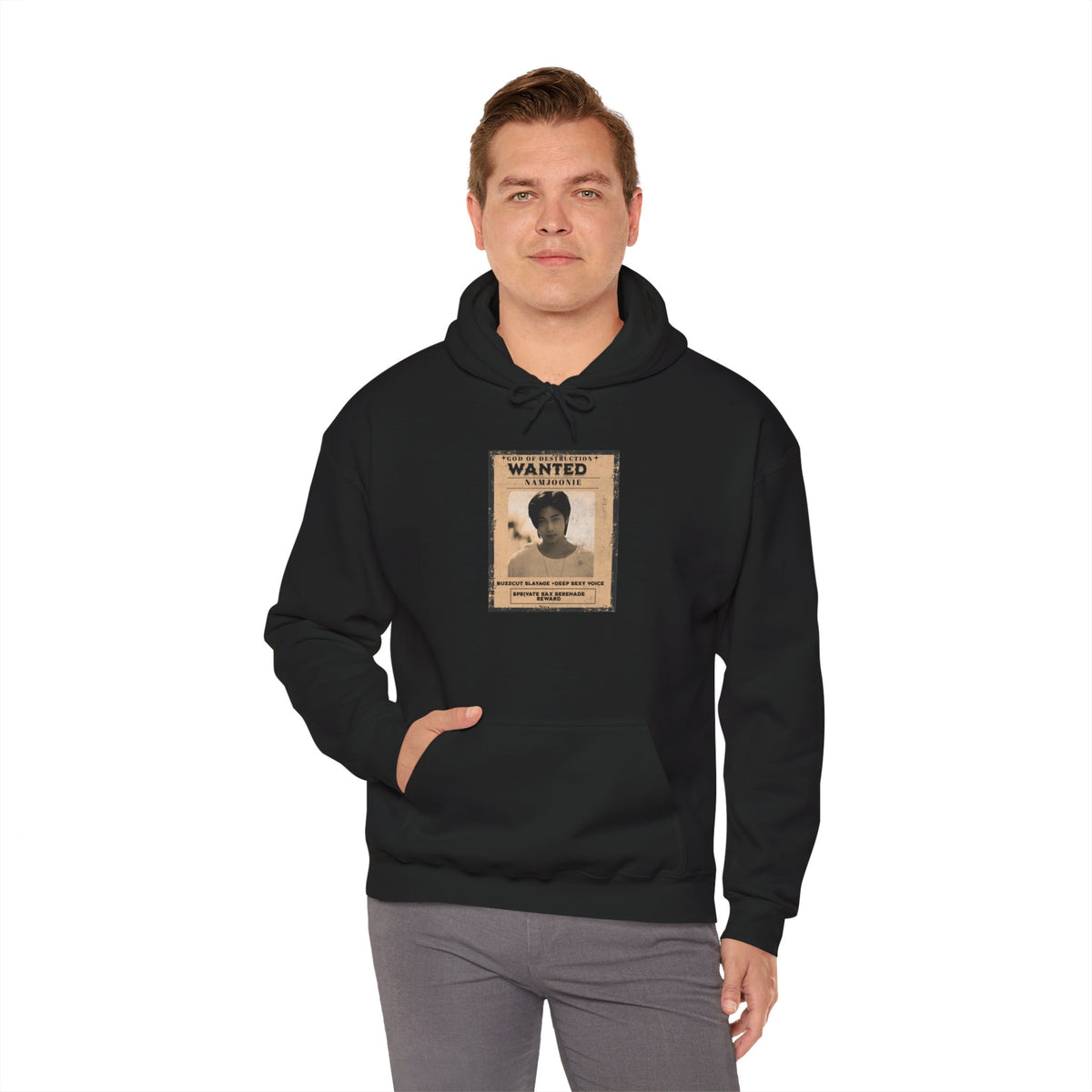 Wanted Namjoon Poster Hoodie — Vintage Photograph Graphic Sweatshirt