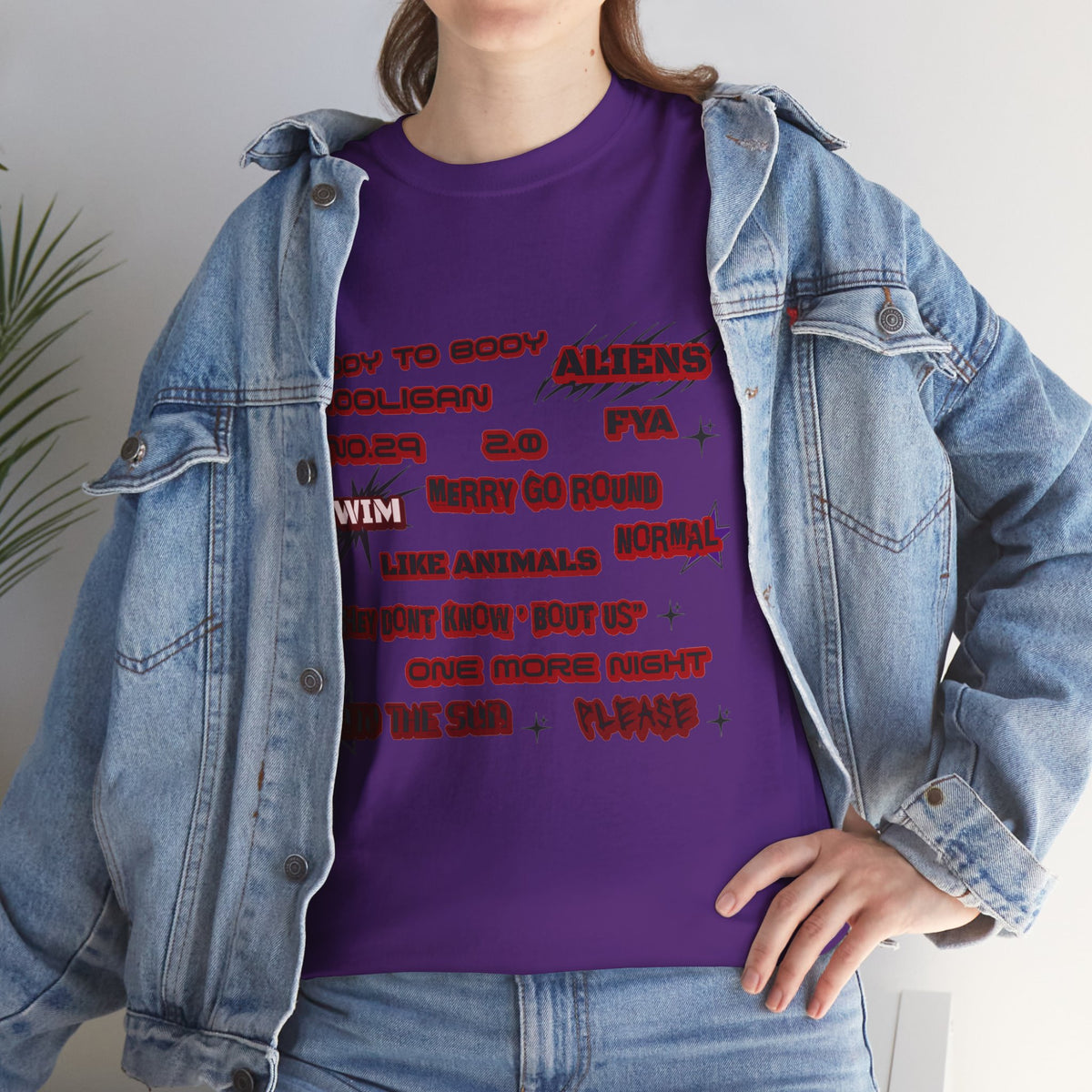 BTS ARIRANG Graphic Tee — Distorted Red Text Band Shirt