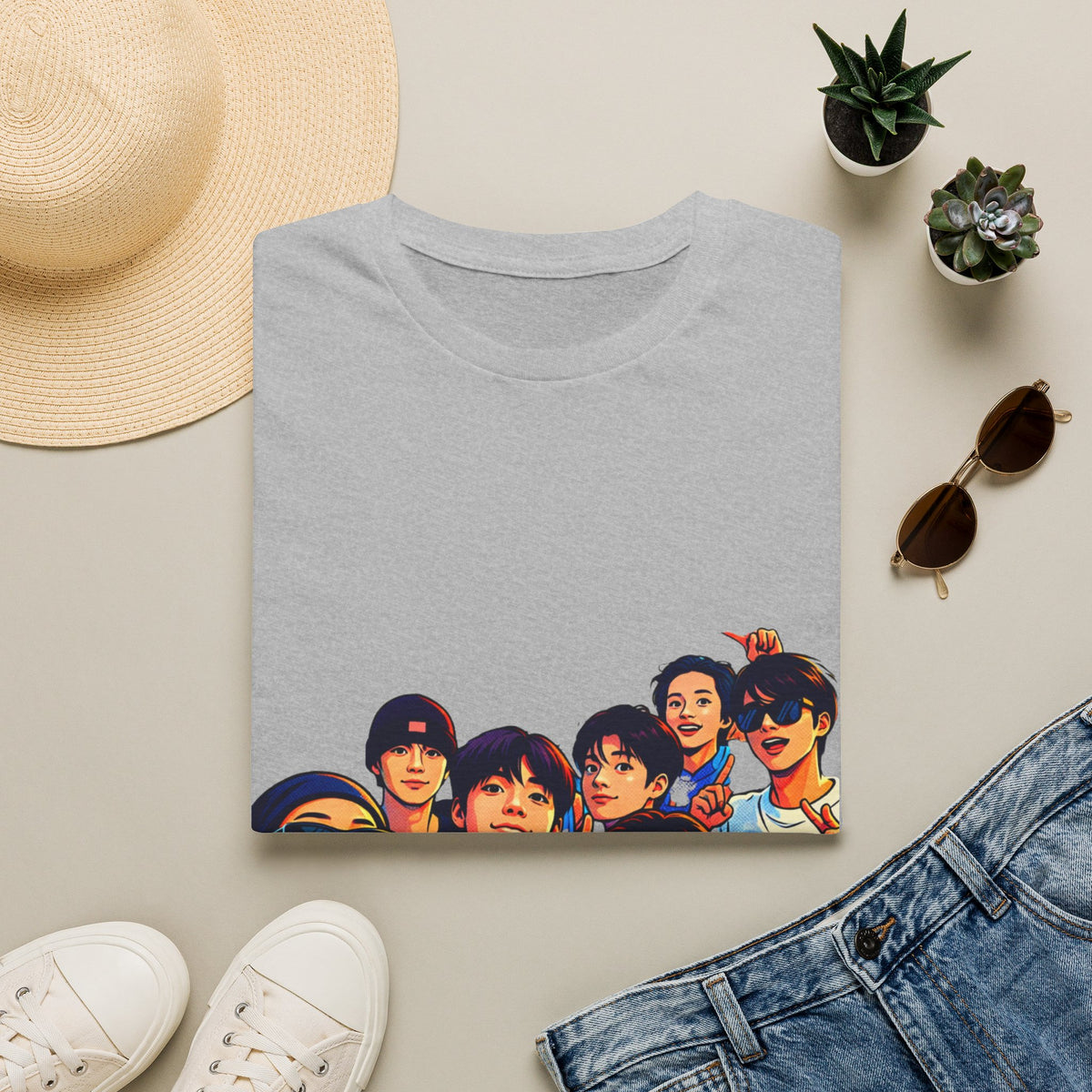 BTS K-Pop Group Photo T-Shirt — Colorful Band Portrait Tee
