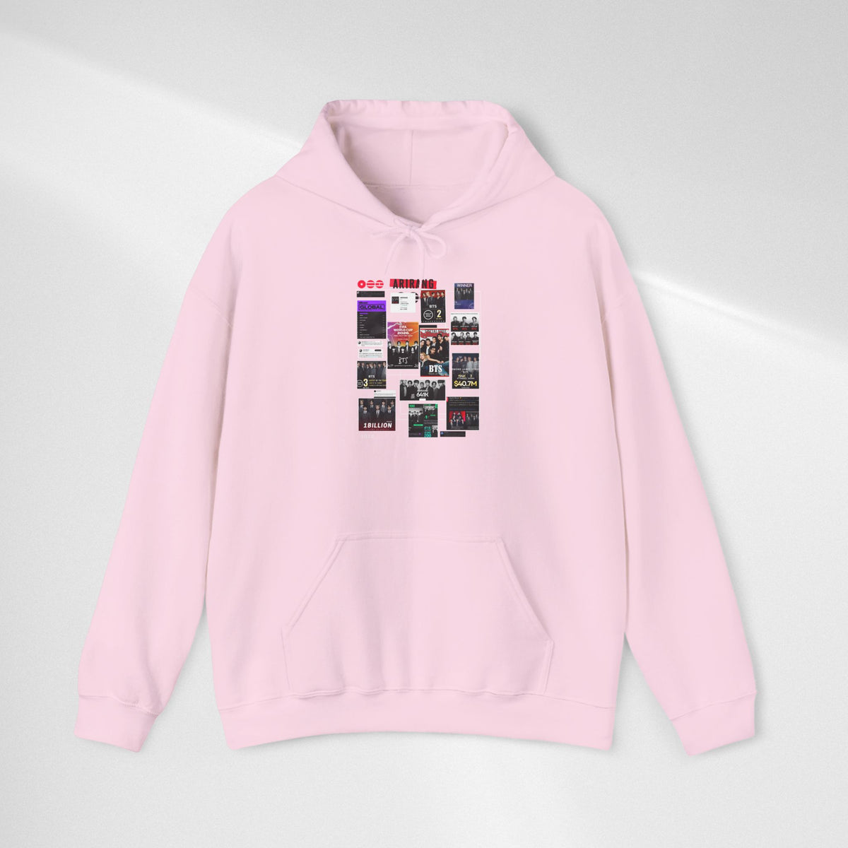 BTS Collage Hoodie — Retro Music Posters Graphic Sweatshirt