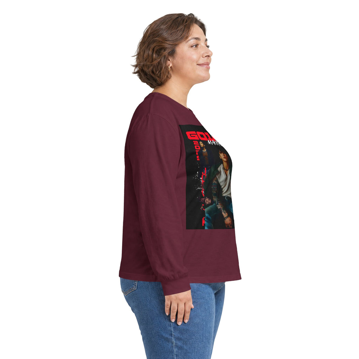 JK Golden Era Long Sleeve Tee — Retro Duo Portrait Graphic