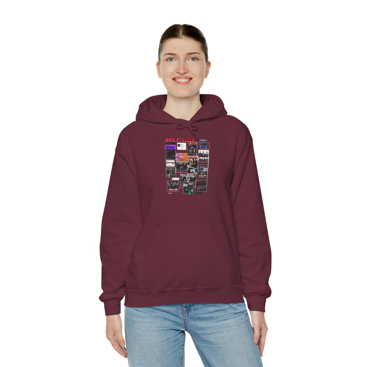 BTS Collage Hoodie — Retro Music Posters Graphic Sweatshirt