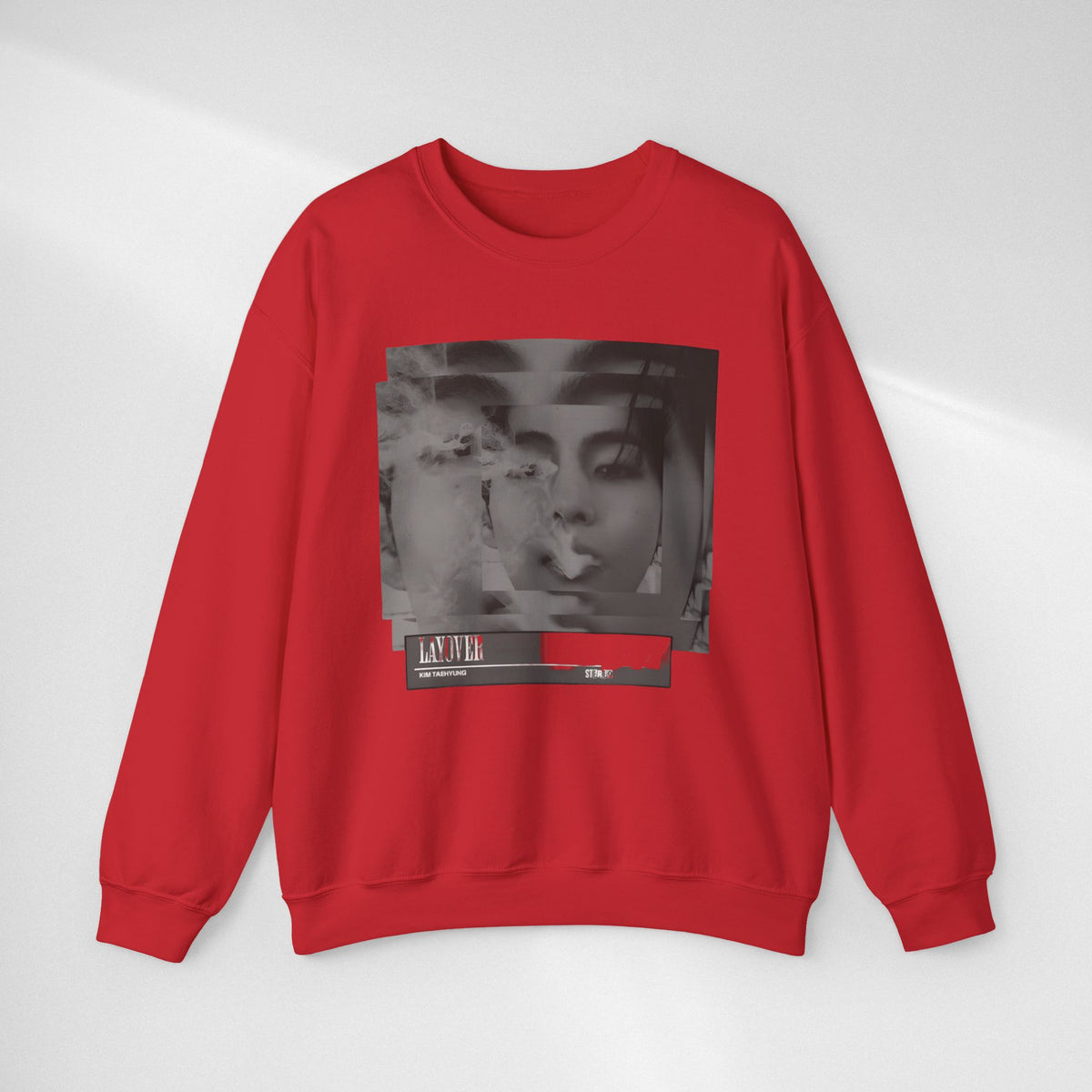 Graphic Crewneck Sweatshirt – Moody Collage Face Design