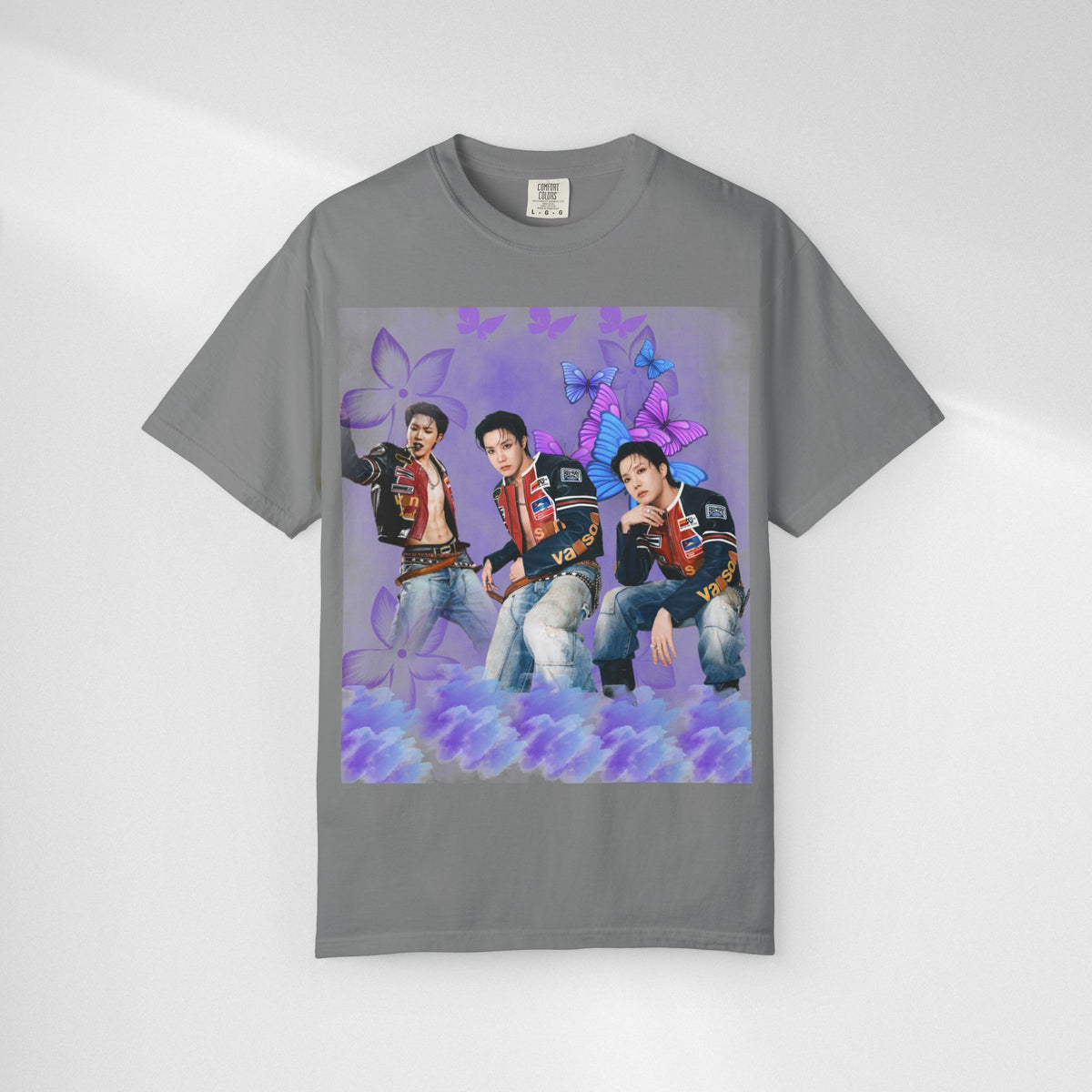 JHOPE Graphic T-Shirt — Purple Floral Portrait Tee