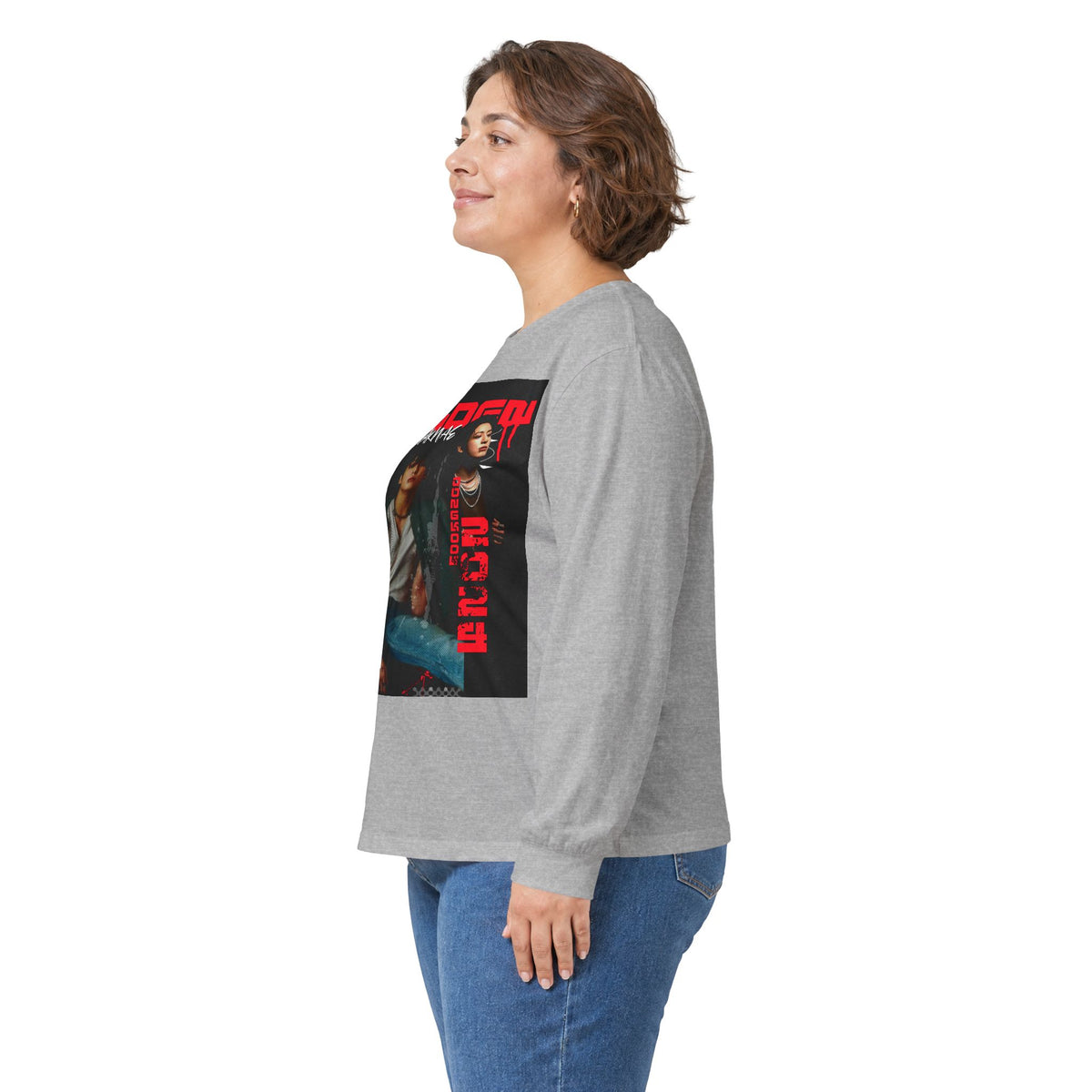 JK Golden Era Long Sleeve Tee — Retro Duo Portrait Graphic