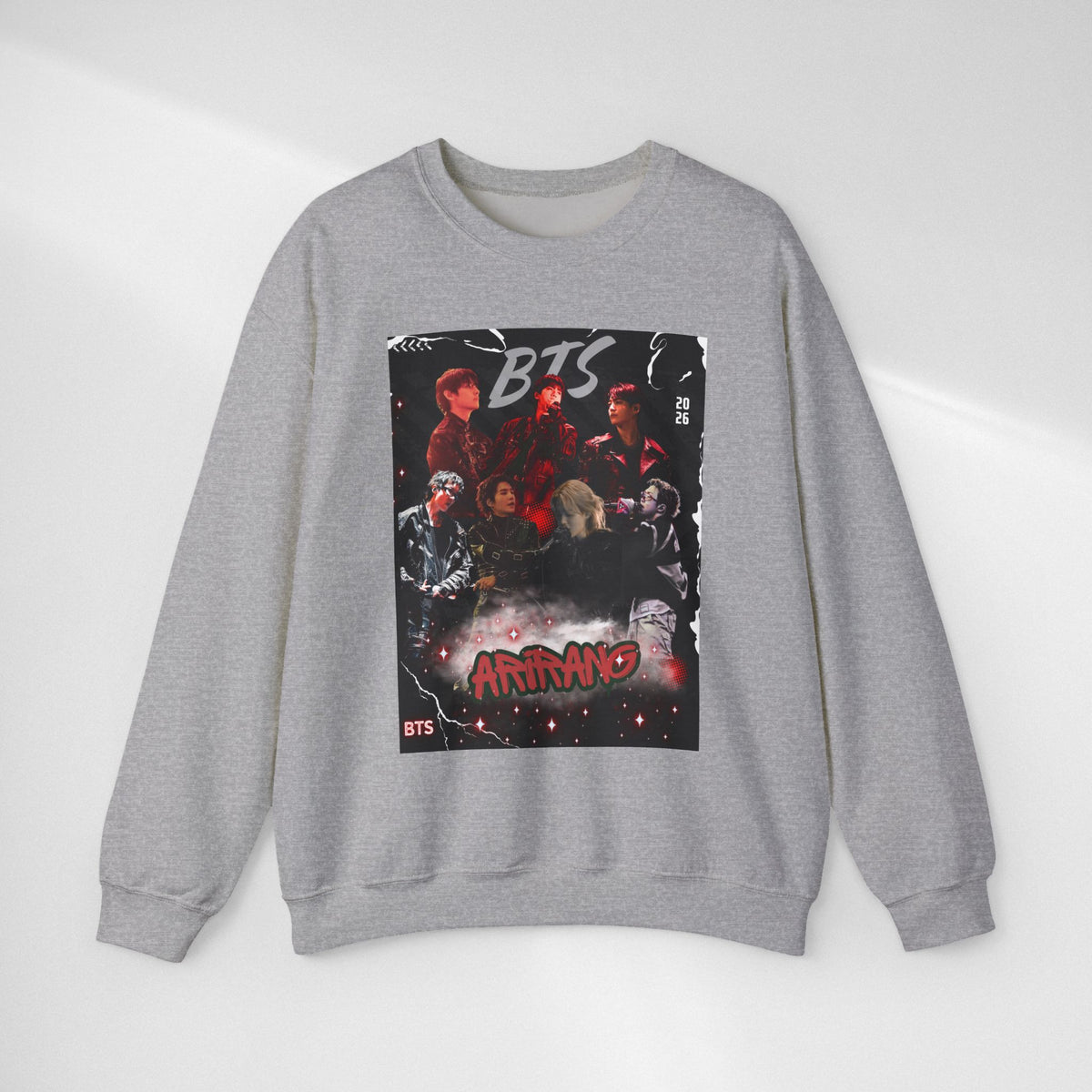 K-Pop Graphic Crewneck Sweatshirt — BTS Aesthetic Fan Design
