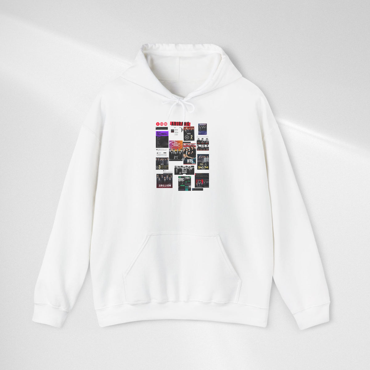 BTS Collage Hoodie — Retro Music Posters Graphic Sweatshirt
