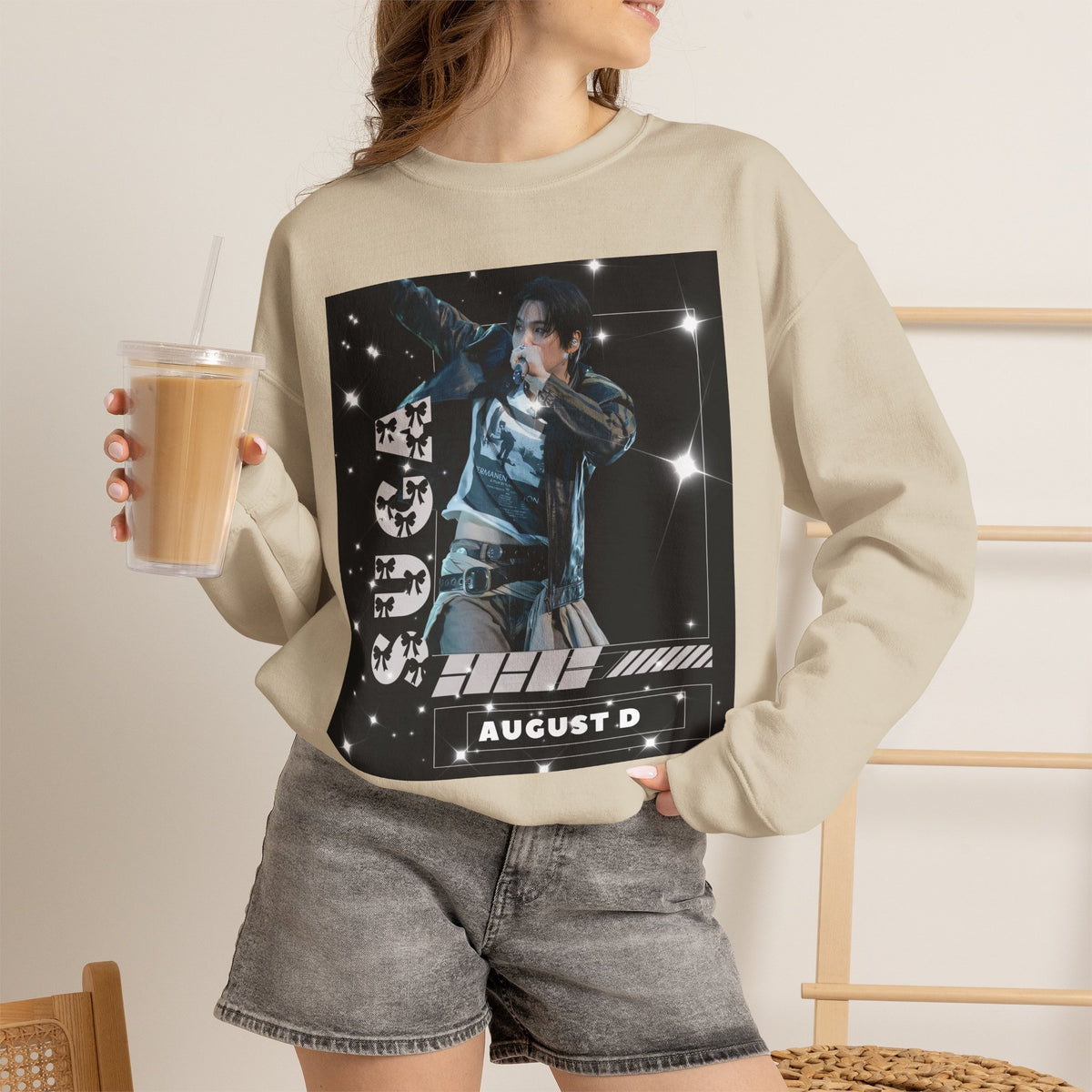 Graphic Crewneck Sweatshirt — "SUGA 93" Music Fan Design