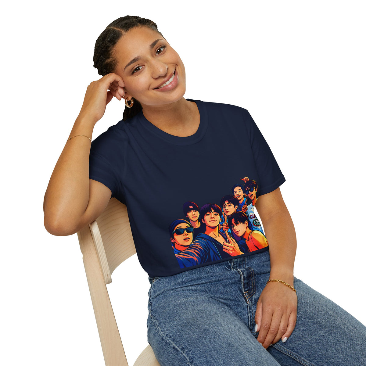 BTS K-Pop Group Photo T-Shirt — Colorful Band Portrait Tee