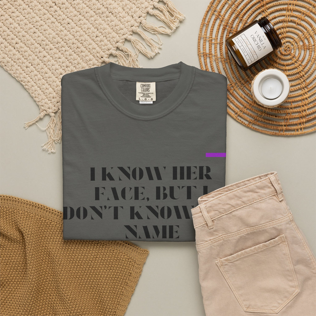 T-Shirt — “I Know Her Face, But I Don’t Know Her Name” Graphic Tee