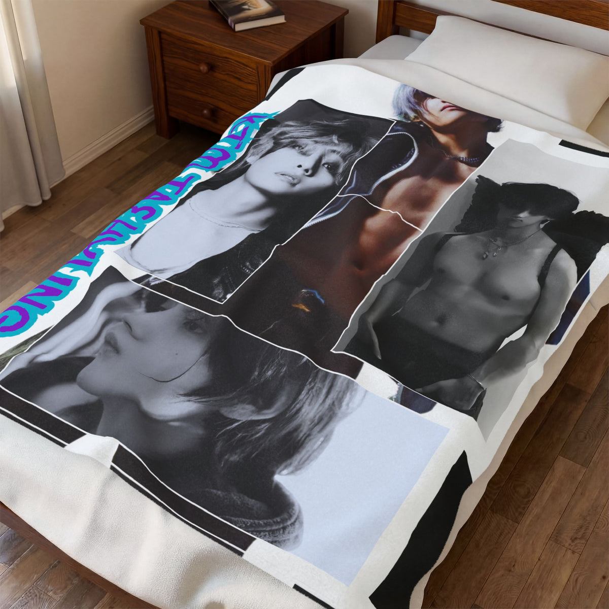 Velveteen Plush Blanket – KIM TAEHYUNG Photo Collage Soft Throw