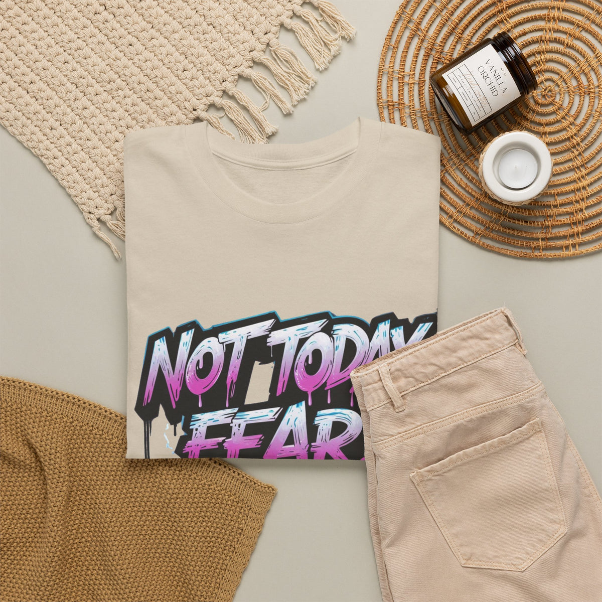 Not Today Fear! Graphic Tee — BTS  Motivational Streetwear