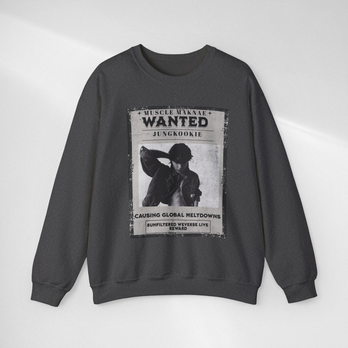 Wanted Poster Crewneck Sweatshirt — Vintage 'Wanted' Graphic Pullover