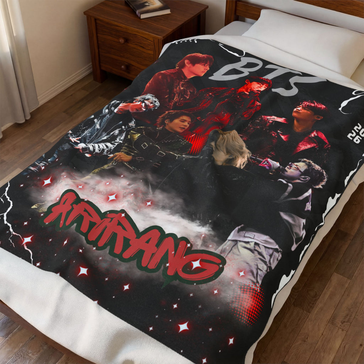 Velveteen Plush Blanket — BTS 'Arirang' Concert Collage Throw