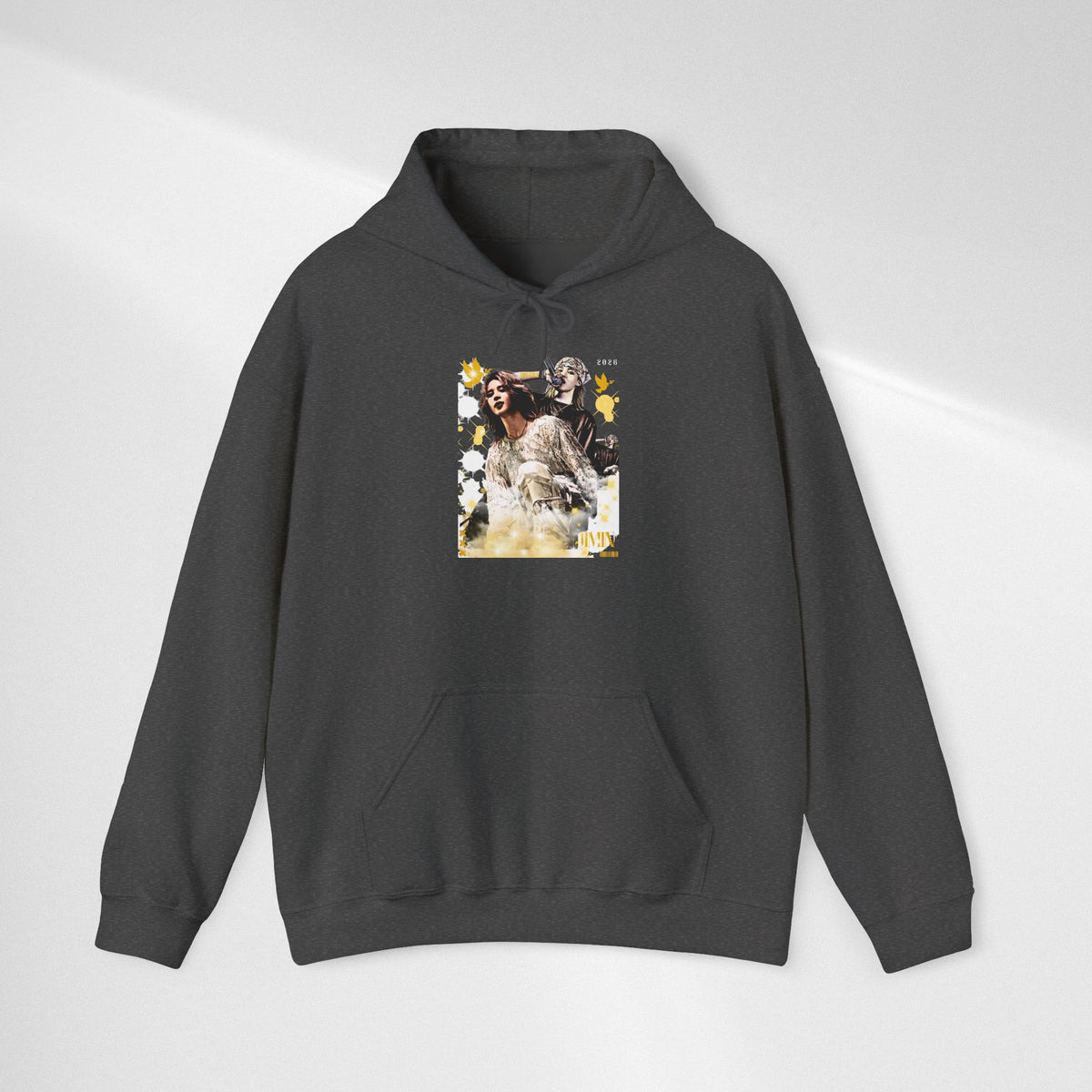 Jimin 95 Hoodie — K-Pop Fan Pullover with Photo Collage Front & Graphic Back
