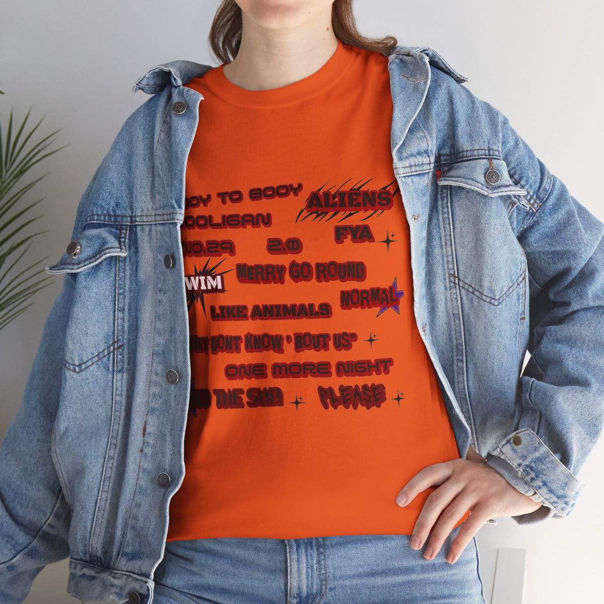 BTS ARIRANG Graphic Tee — Distorted Red Text Band Shirt