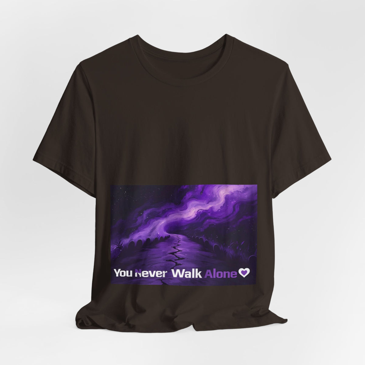 You Never Walk Alone Tee — Purple Nebula Graphic T-Shirt