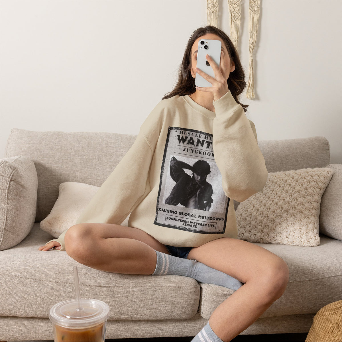 Wanted Poster Crewneck Sweatshirt — Vintage 'Wanted' Graphic Pullover