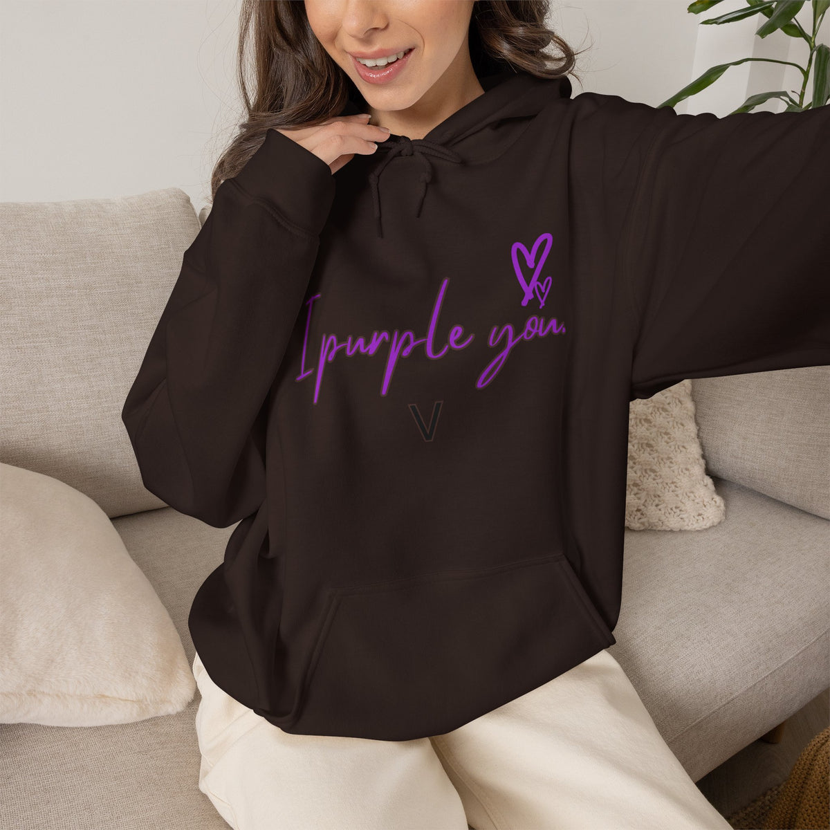 I Purple You Hoodie — K-Pop BTS Inspired Heart Script Sweatshirt