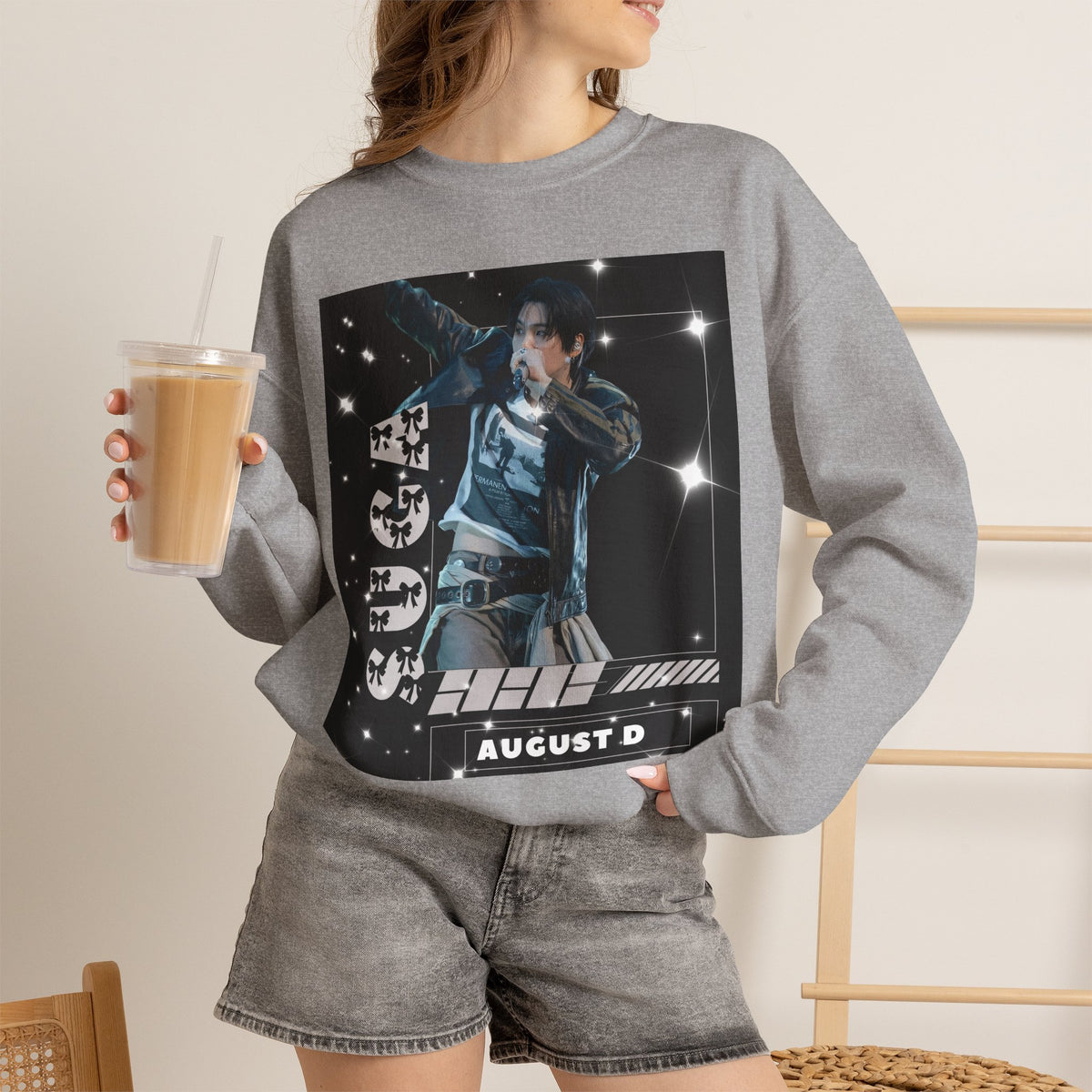 Graphic Crewneck Sweatshirt — "SUGA 93" Music Fan Design
