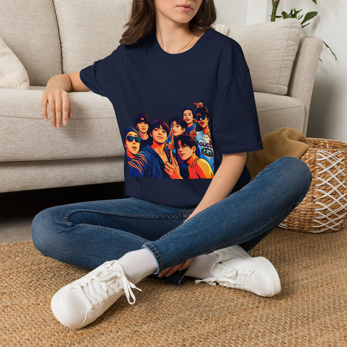BTS K-Pop Group Photo T-Shirt — Colorful Band Portrait Tee