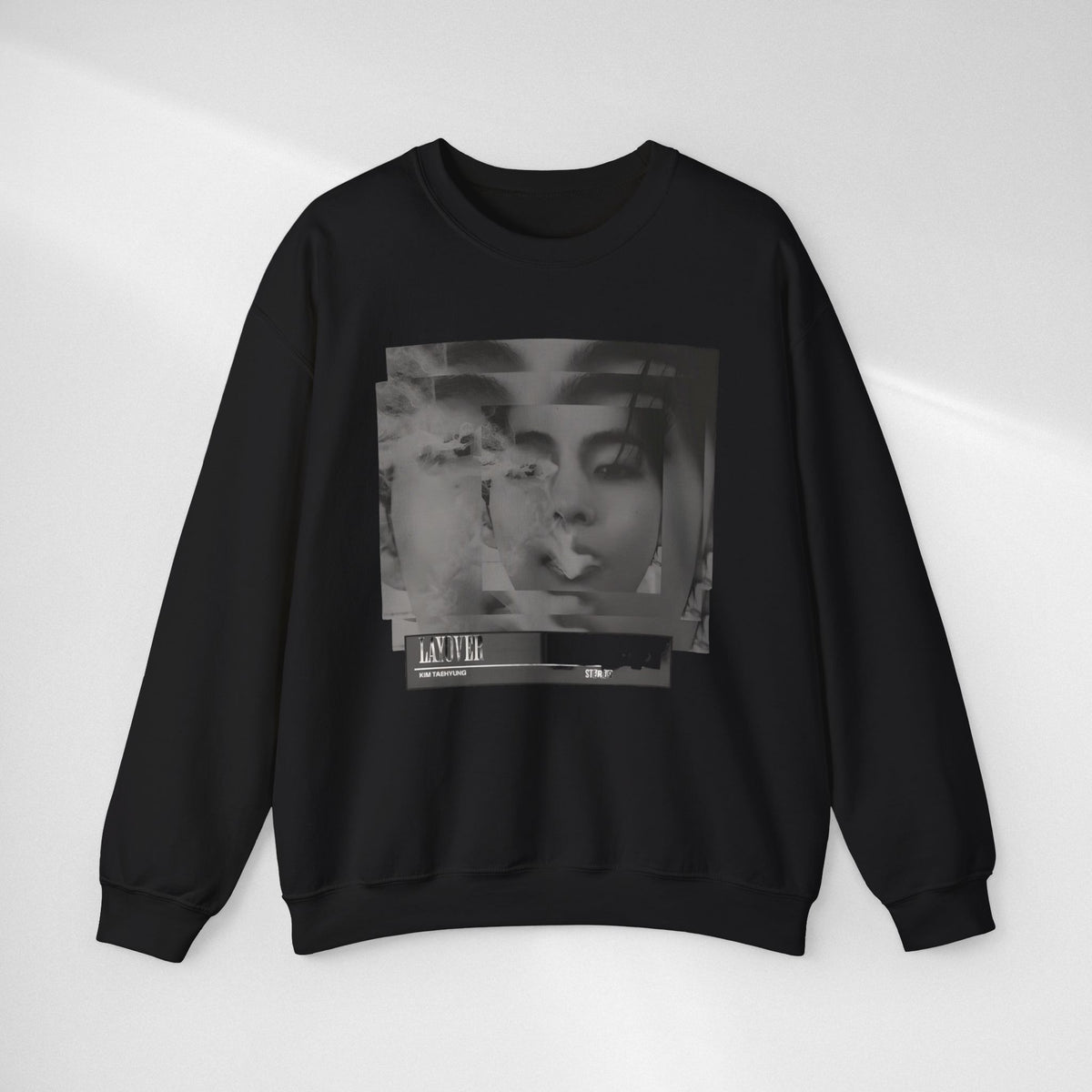 Graphic Crewneck Sweatshirt – Moody Collage Face Design