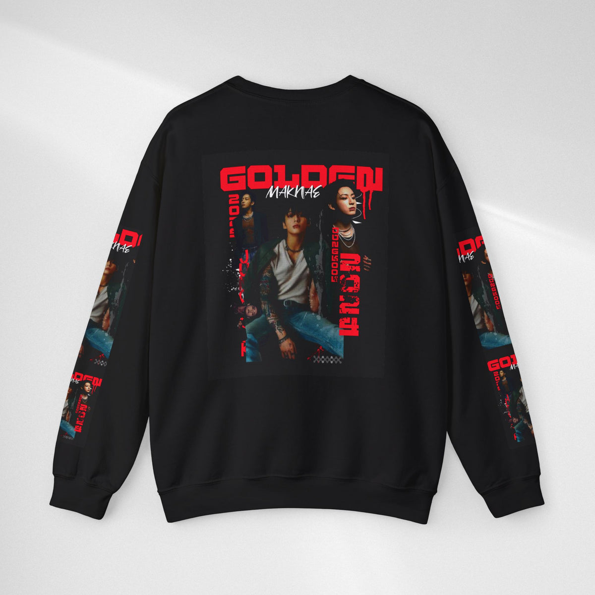 Jungkook Graphic Crewneck Sweatshirt — "GOLDEN"  Inspired Photo Print