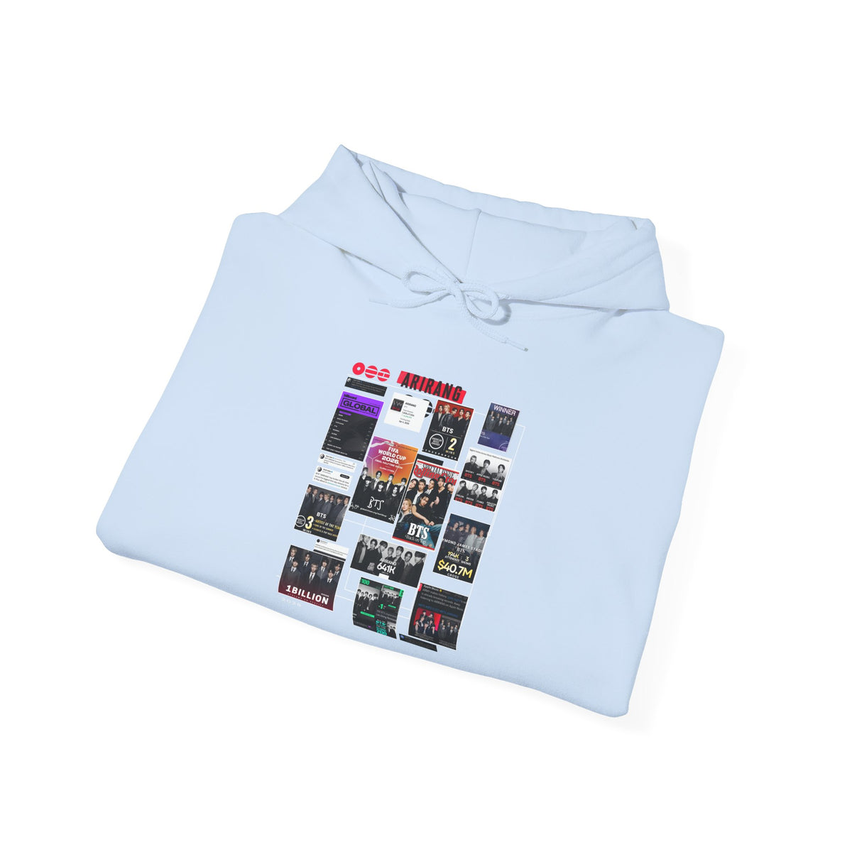 BTS Collage Hoodie — Retro Music Posters Graphic Sweatshirt