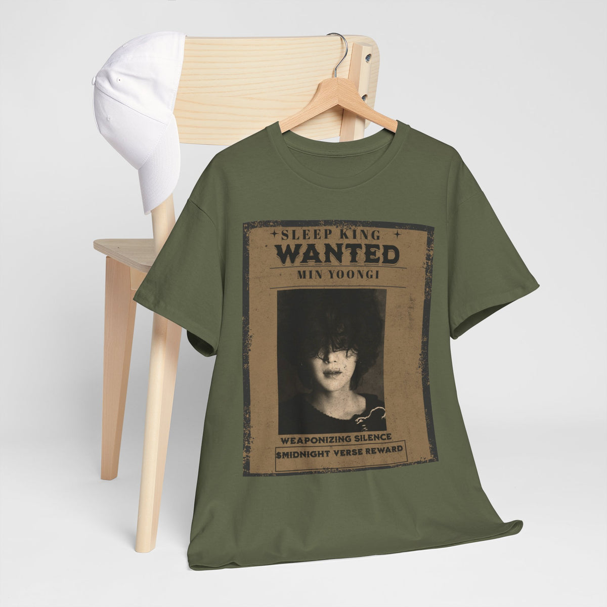 Suga Wanted Poster T-Shirt — "Sleep King Wanted" Vintage Horror Graphic Tee