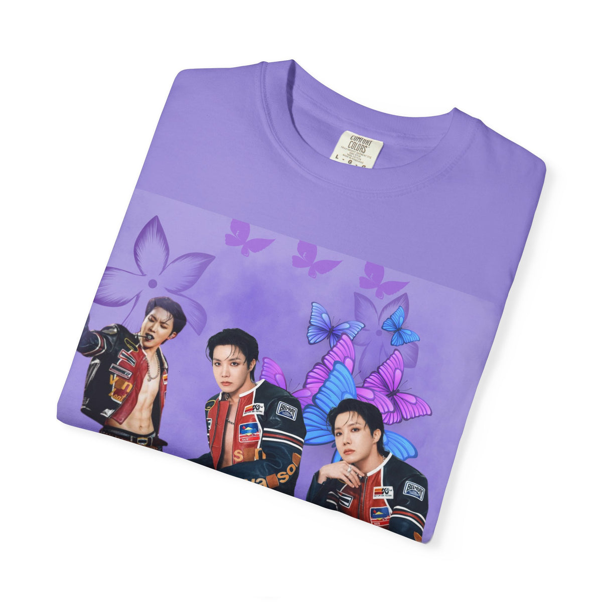 JHOPE Graphic T-Shirt — Purple Floral Portrait Tee