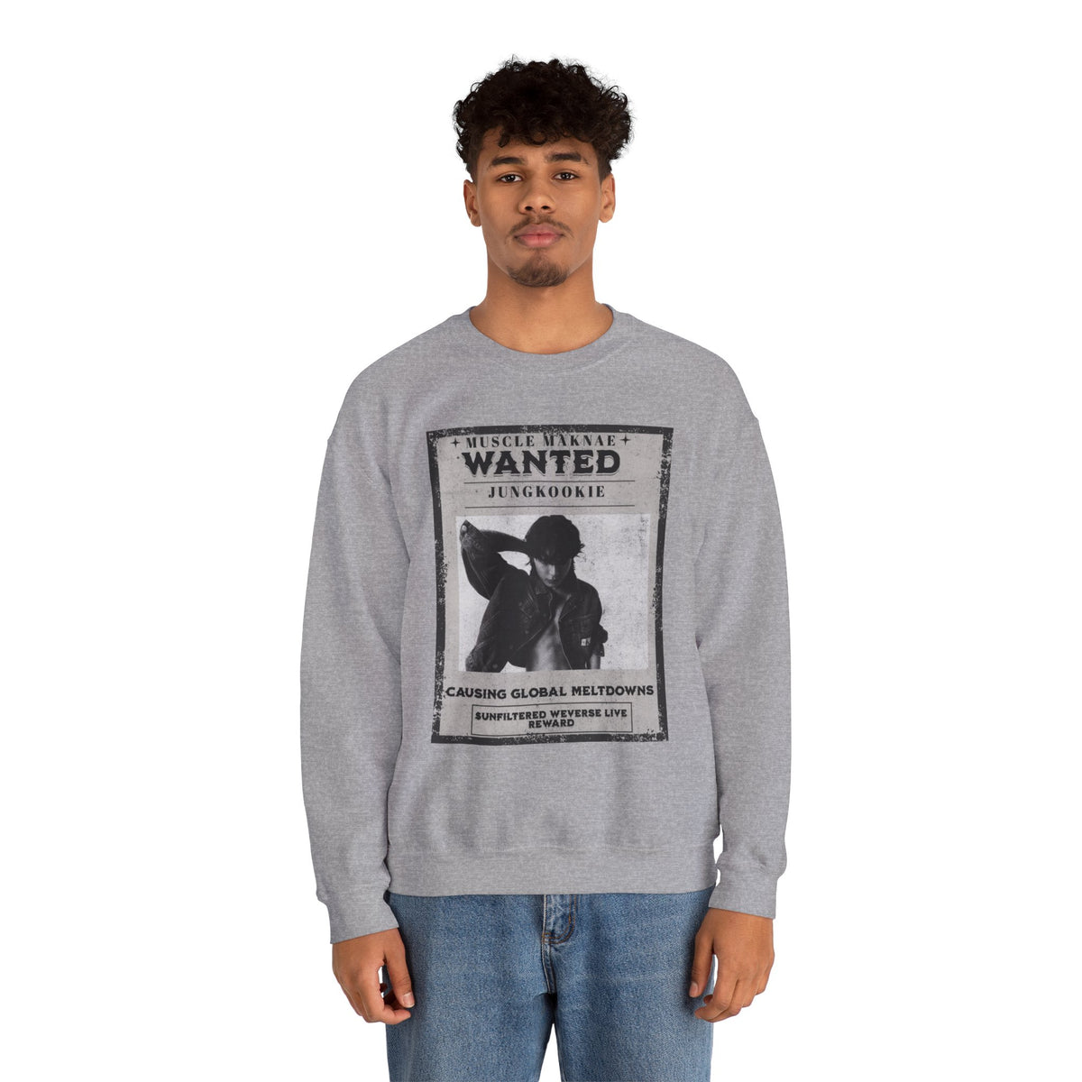 Wanted Poster Crewneck Sweatshirt — Vintage 'Wanted' Graphic Pullover