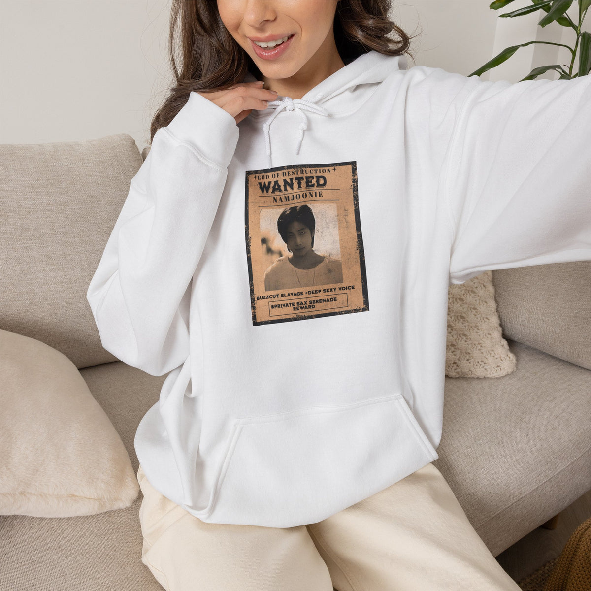 Wanted Namjoon Poster Hoodie — Vintage Photograph Graphic Sweatshirt