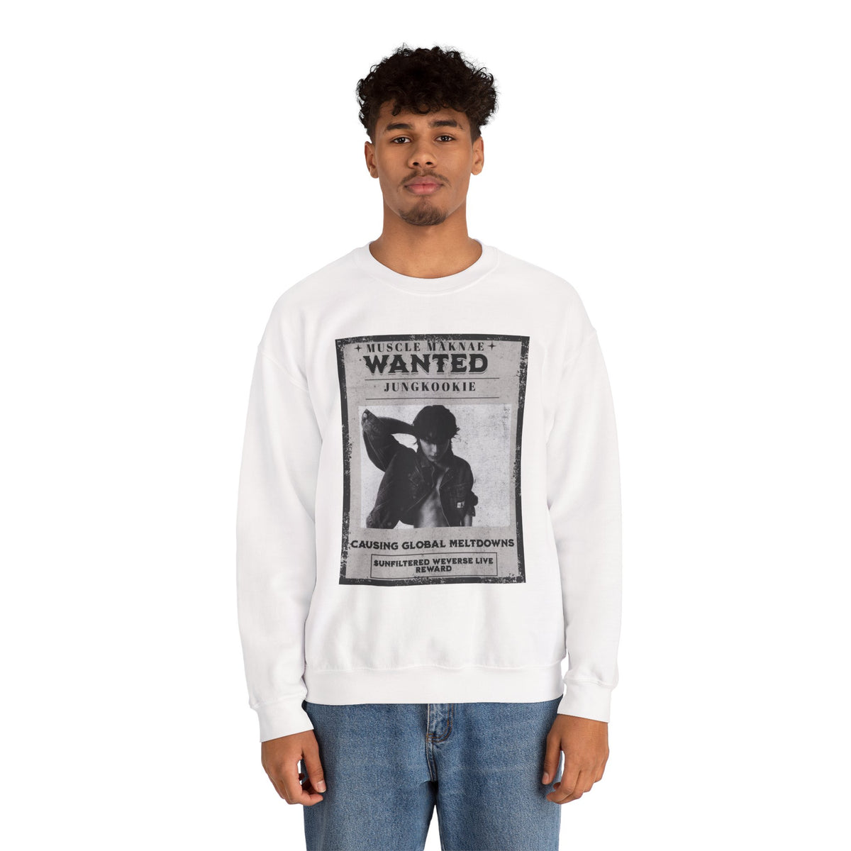 Wanted Poster Crewneck Sweatshirt — Vintage 'Wanted' Graphic Pullover
