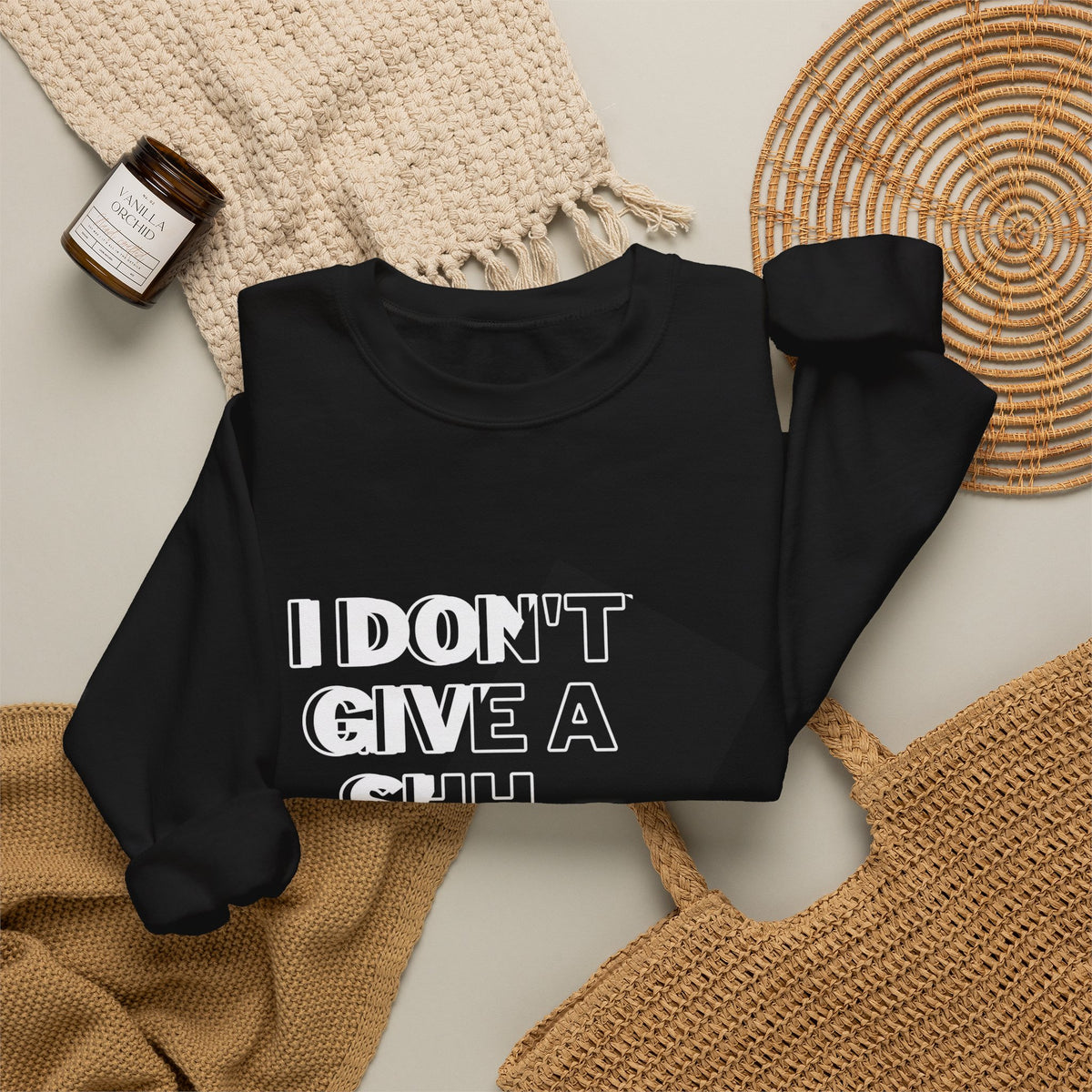 Suga Fan Crewneck Sweatshirt — "I Don't Give A Shh... Suga" Graphic