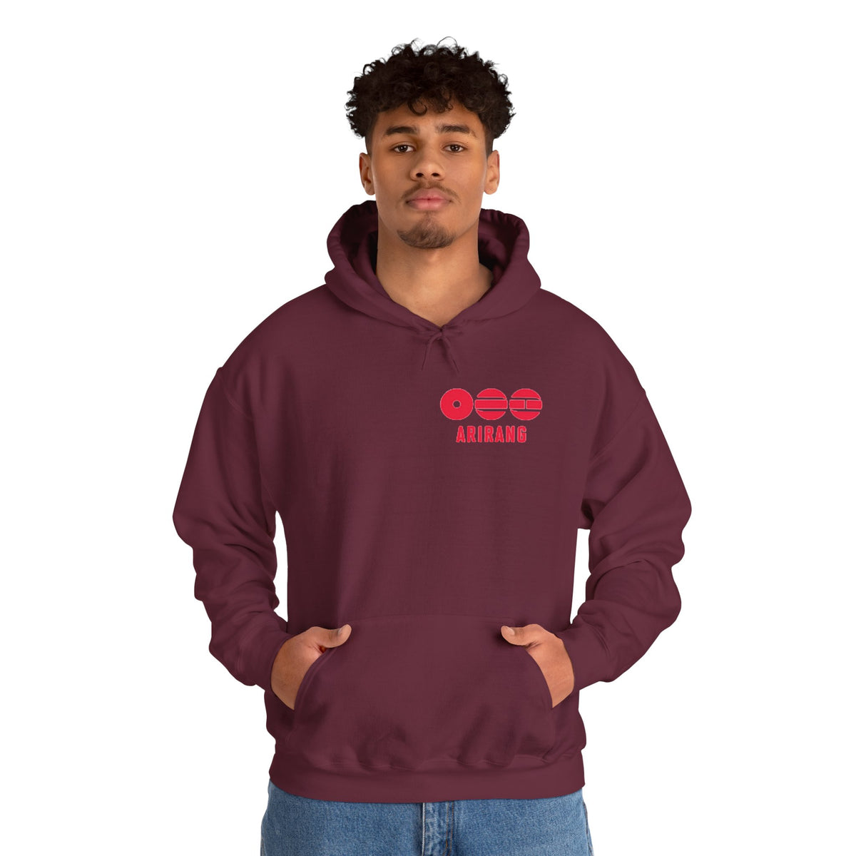 Arirang Logo Hoodie — Minimal BTS Inspired White Pullover
