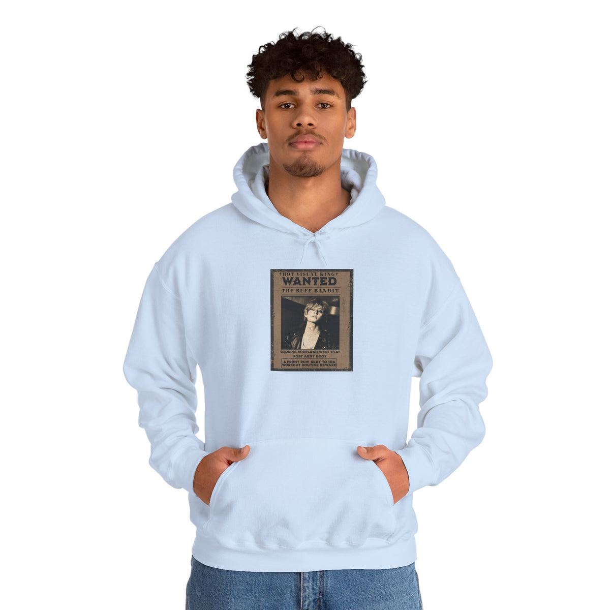 Vintage 'WANTED' Poster Hoodie — Retro V Design