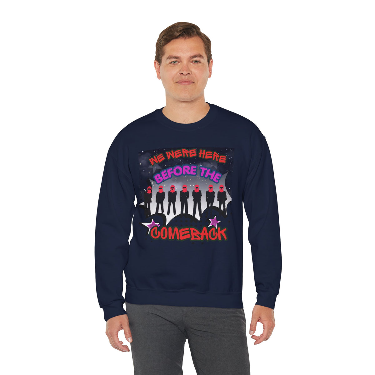 Crewneck Sweatshirt — BTS  the Comeback” Retro Pop Graphic